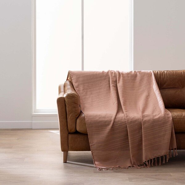 Bombažno pregrinjalo v barvi terakote 180x220 cm Lilia – douceur d'intérieur