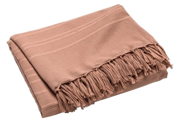 Bombažno pregrinjalo v barvi terakote 180x220 cm Lilia – douceur d'intérieur