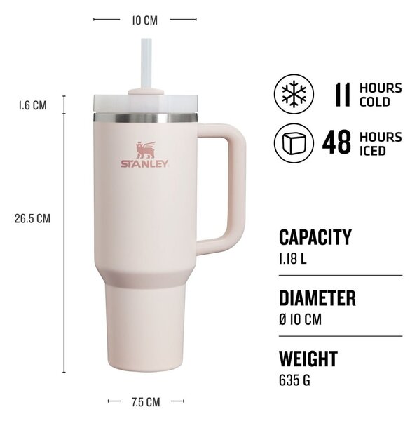 Svetlo rožnata termoska 1,18 l Quencher H2.O FlowState – Stanley