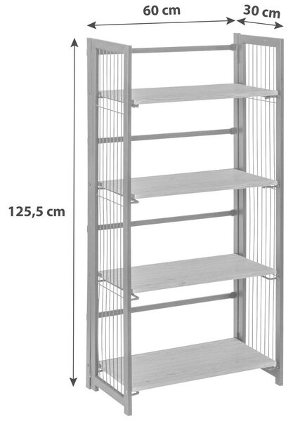 Mömax Zložljiv Regal Klapp, Črna, Barva Hrasta