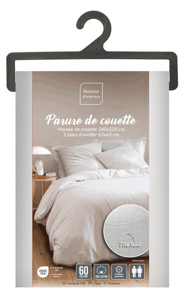 Bela 3-delna bombažna posteljnina za zakonsko posteljo/podaljšana 240x220 cm Meline – douceur d'intérieur