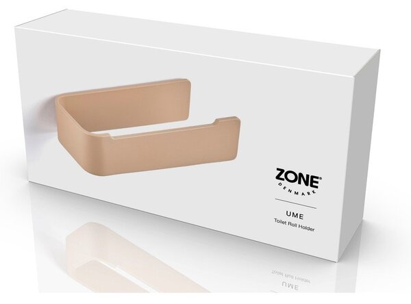 Bež kovinsko stensko držalo za toaletni papir Ume – Zone