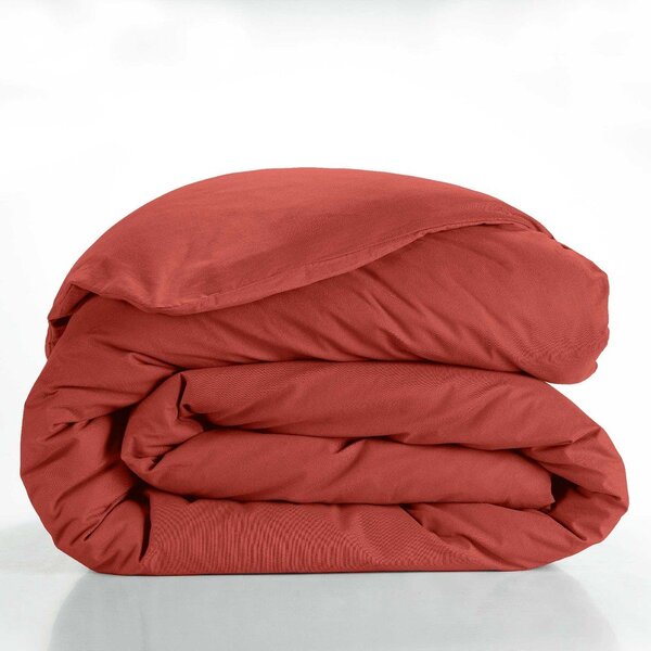 Opečnato oranžna bombažna prevleka za odejo za zakonsko posteljo/podaljšana 240x220 cm Lina – douceur d'intérieur