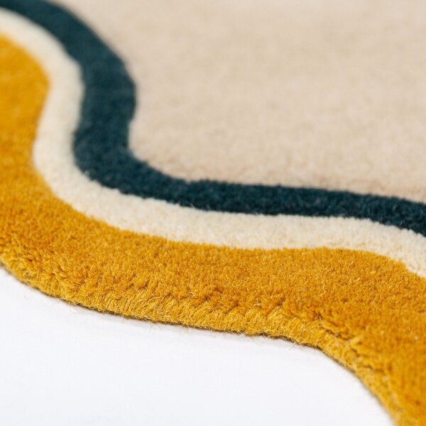 Ročno tkana volnena okrogla preproga v naravni barvi ø 180 cm Leo Scallop – Flair Rugs