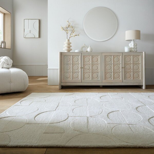 Slonokoščena ročno tkana volnena preproga 120x170 cm Gigi – Flair Rugs