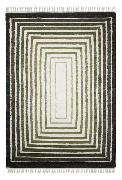Zelena ročno tkana preproga iz mešanice volne 140x200 cm Boucle Frame – Flair Rugs