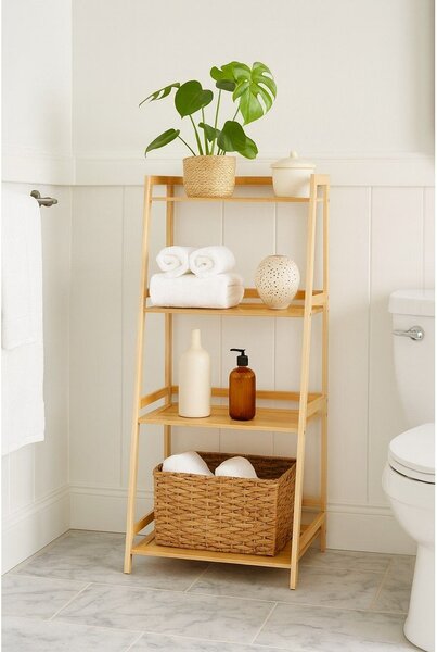 Bambusova kopalniška polica v naravni barvi 52x115 cm Elori – Bonami Essentials
