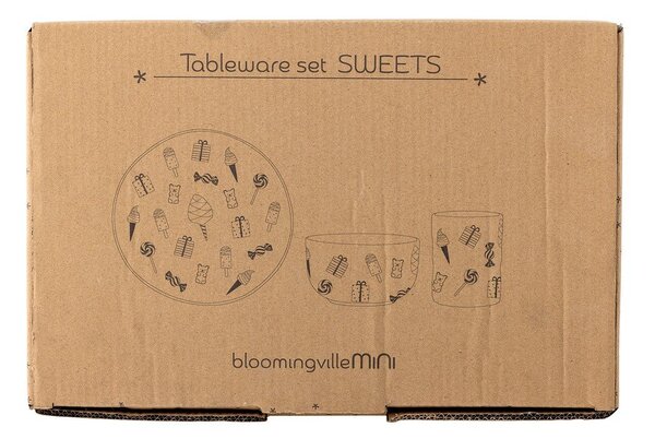 Otroški set posode iz kamenine 3 ks Sweets – Bloomingville Mini