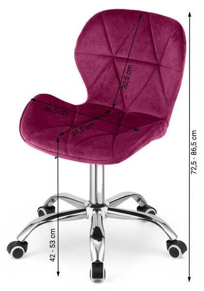 Vinsko rdeč pisarniški stol AVOLA VELVET