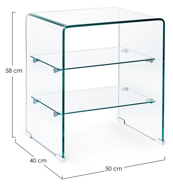 Steklena stranska mizica 40x50 cm Iride – Bizzotto
