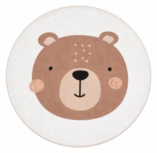 Rjava/kremno bela pralna otroška preproga ø120 cm Teddy Bear – Mila Home