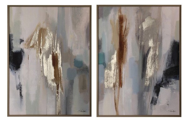 Tiskane/z ročno naslikanimi elementi slike v kompletu 2 ks z okvirjem/na platnu 60x80 cm Gallery – Bizzotto