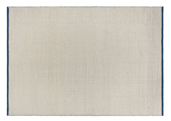 Modra/bež ročno tkana volnena preproga 140x200 cm Lenu – noo.ma