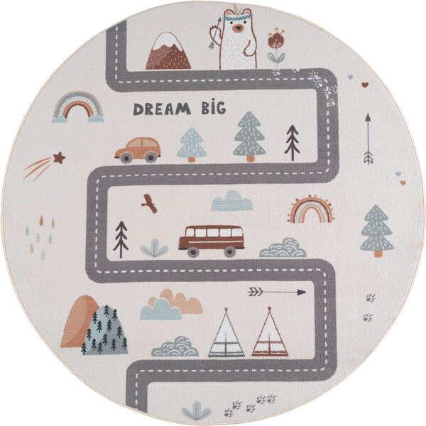 Kremno bela pralna otroška preproga ø120 cm Coco 1134 – Ayyildiz Carpets