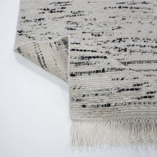 Siva/slonokoščena ročno tkana volnena preproga 140x200 cm Ellsa – Flair Rugs