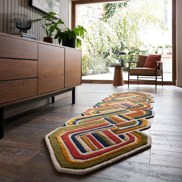 Ročno tkan volnen tekač 80x300 cm Lattice Shaped – Flair Rugs