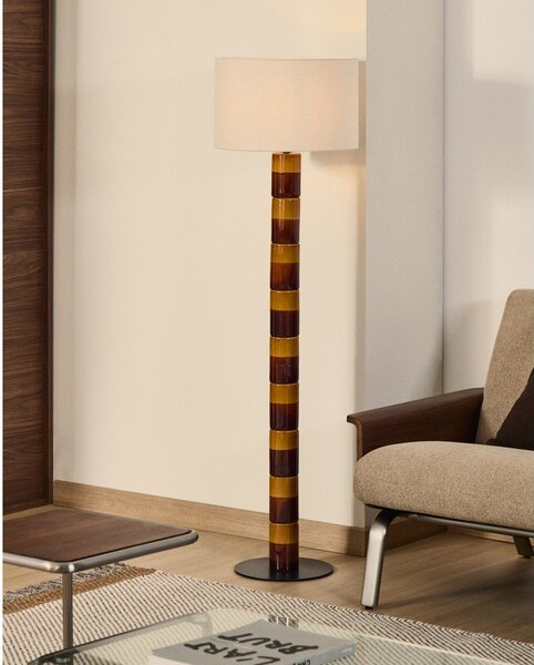 Stoječa svetilka s tekstilnim senčilom (višina 146 cm) Mavran – Kave Home