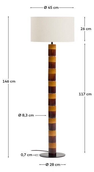 Stoječa svetilka s tekstilnim senčilom (višina 146 cm) Mavran – Kave Home