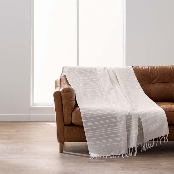 Kremno belo bombažno pregrinjalo 180x220 cm Lilia – douceur d'intérieur