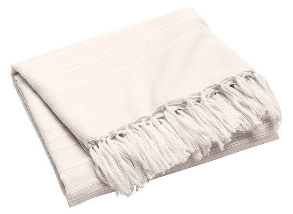 Kremno belo bombažno pregrinjalo 180x220 cm Lilia – douceur d'intérieur