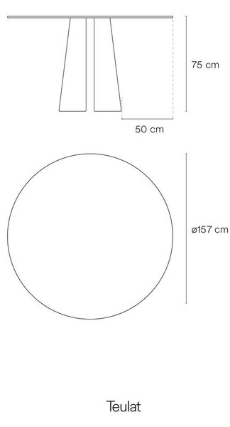 Okrogla jedilna miza v jesenovem dekorju ø 157 cm Cep – Teulat