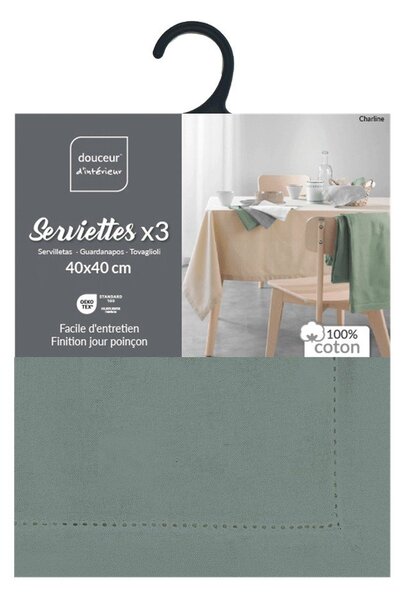 Tekstilni prtički v kompletu 3 ks 40x40 cm Charline – douceur d'intérieur