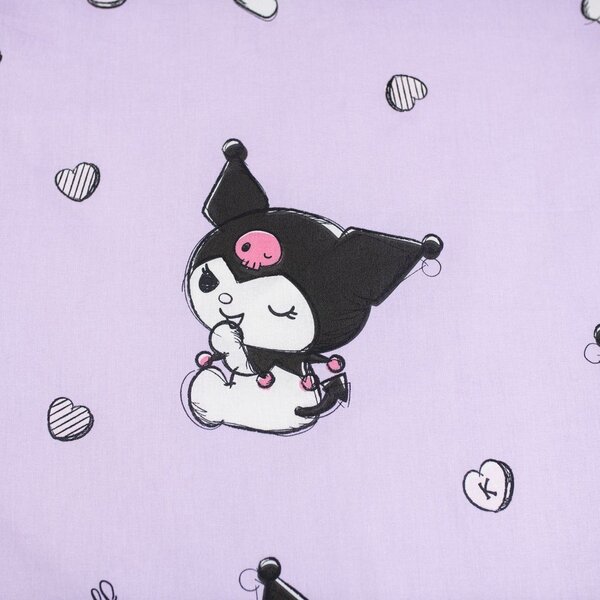 Rožnata enojna bombažna otroška posteljnina 140x200 cm Hello Kitty "Kuromi" – Jerry Fabrics