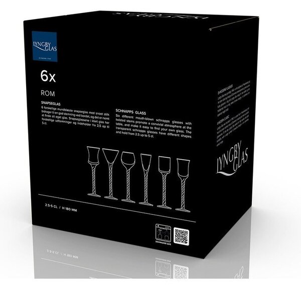 Kozarci v kompletu 6 ks za žganje 50 ml Roma – Lyngby Glas