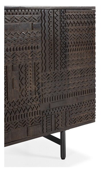 Temno rjava komoda iz masivnega manga 160x75x40 cm Kalai – MOME