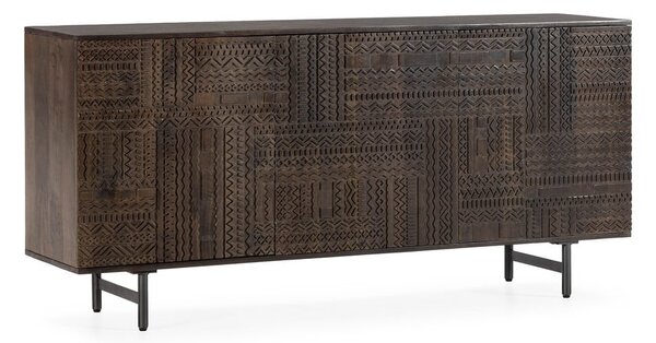 Temno rjava komoda iz masivnega manga 160x75x40 cm Kalai – MOME