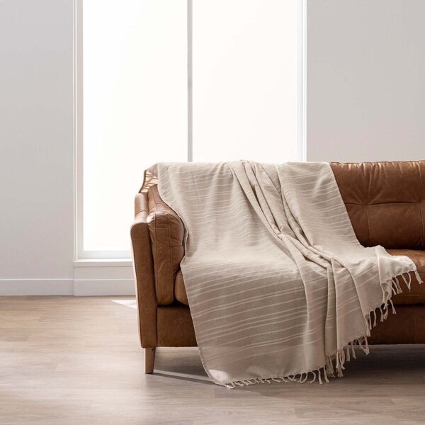 Bež bombažno pregrinjalo 180x220 cm Lilia – douceur d'intérieur