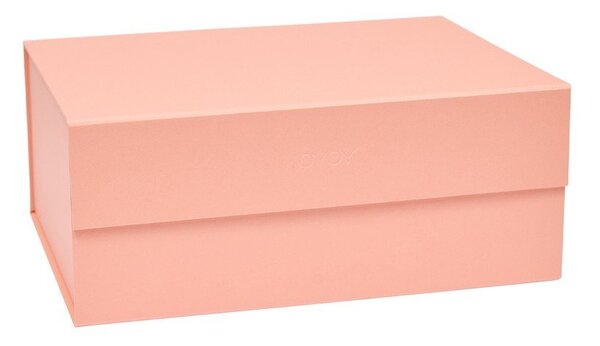 Svetlo rožnata kartonasta škatla za shranjevanje s pokrovom 33x25x15 cm Hako – OYOY Living Design