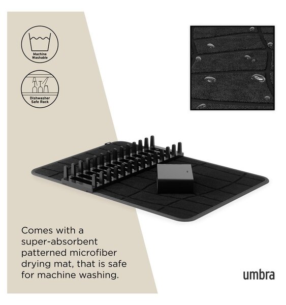 Mat črna plastična odcejalna podloga 61x43 cm Udry – Umbra