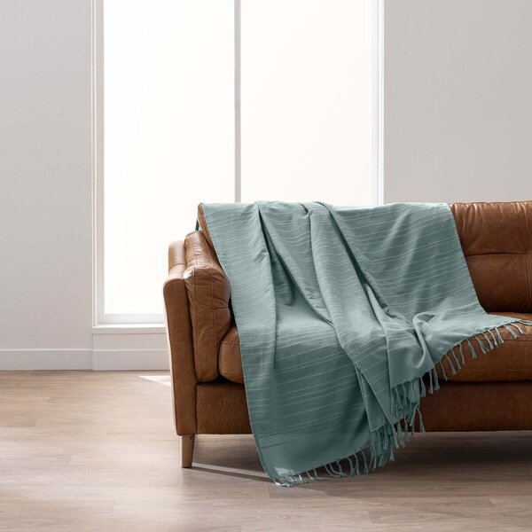 Zeleno bombažno pregrinjalo 180x220 cm Lilia – douceur d'intérieur