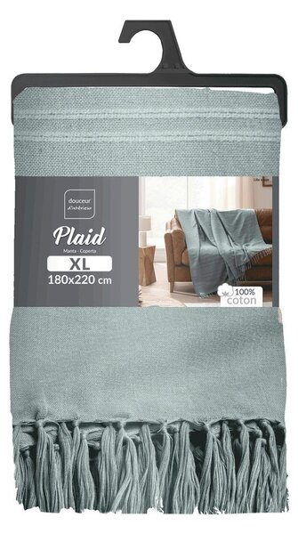 Zeleno bombažno pregrinjalo 180x220 cm Lilia – douceur d'intérieur