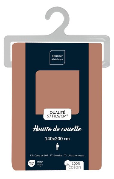 Rožnato-oranžna enojna bombažna prevleka za odejo 140x200 cm Lina – douceur d'intérieur