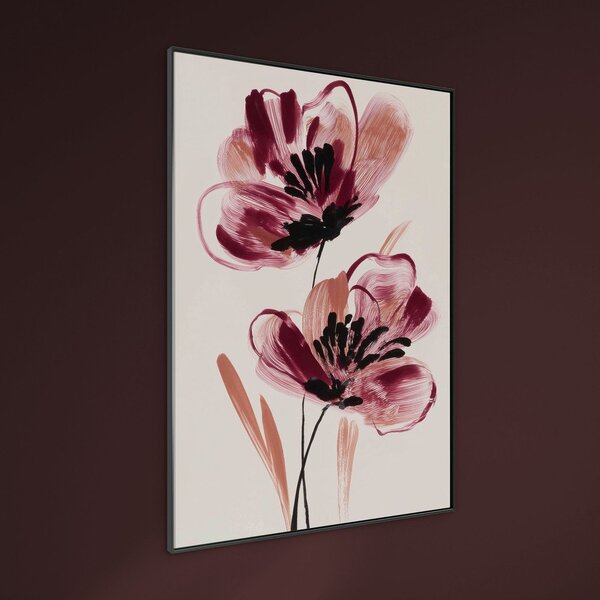 Tiskana slika z okvirjem/na platnu 70x100 cm Burgundy Blooms – Styler