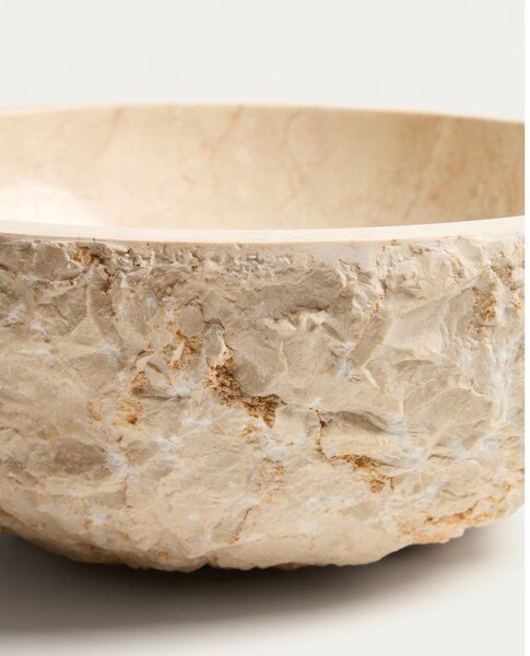 Bež kamnit okrogel umivalnik ø 40 cm Orvane – Kave Home
