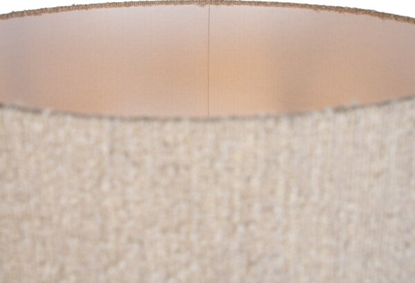 Moderne vloerlamp zwart met beige bouclé kap 40cm - Simplo