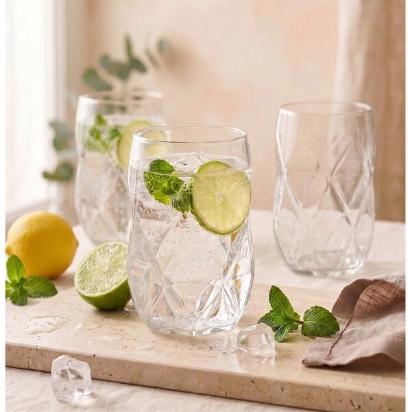 Kozarci v kompletu 6 ks iz borosilikatnega stekla 400 ml Geo – Vialli Design