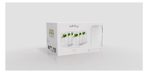 Kozarci v kompletu 6 ks iz borosilikatnega stekla 400 ml Geo – Vialli Design