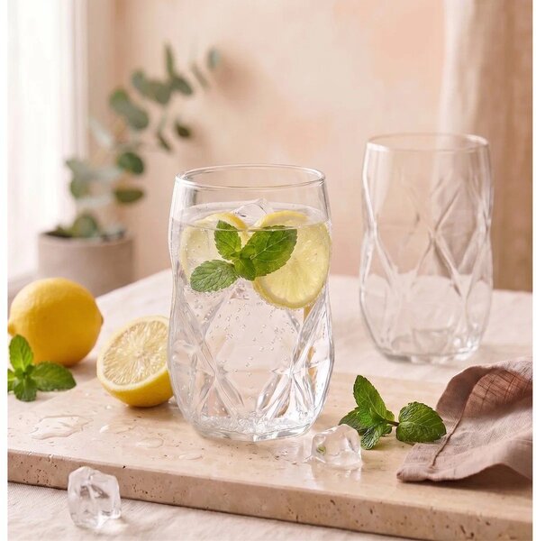 Kozarci v kompletu 6 ks iz borosilikatnega stekla 400 ml Geo – Vialli Design