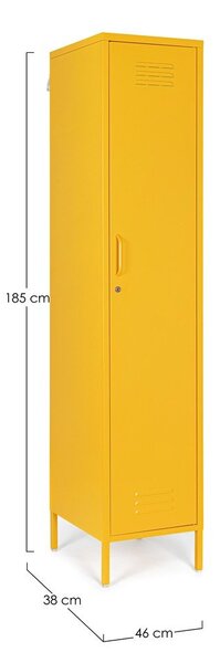 Rumena kovinska omara z možnostjo zaklepanja 38x185x46 cm Cambridge – Yes Everyday