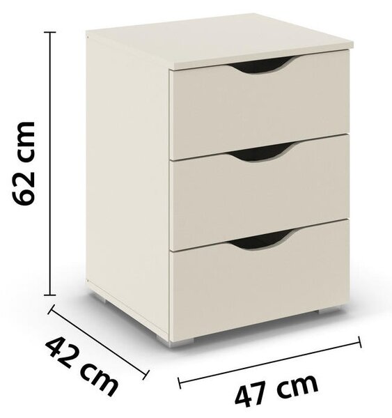 SET NOČNIH OMARIC, barve šampanjca