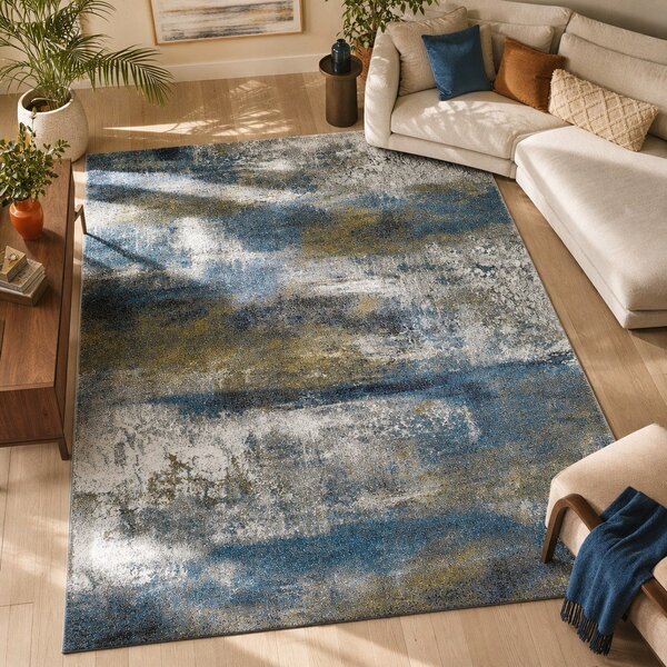 Modra preproga Universal Kalia Abstract, 120 x 170 cm