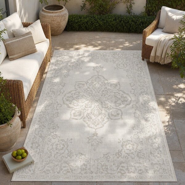 Bež zunanja preproga NORTHRUGS Tilos, 120 x 170 cm