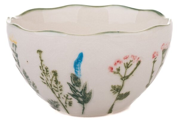 Bela porcelanasta skledica Flower Garden – Dakls
