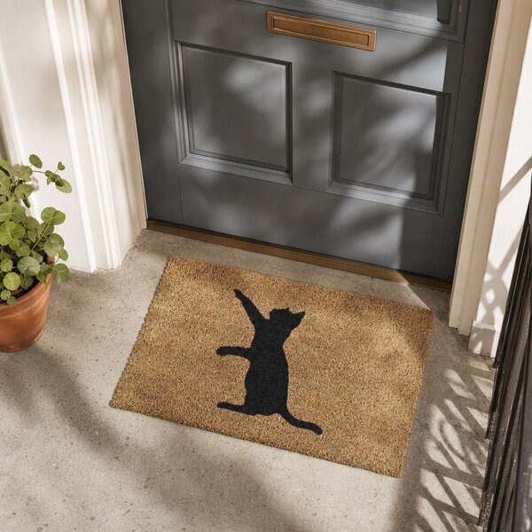 Predpražnik iz kokosovih vlaken 40x60 cm Cat – Artsy Doormats