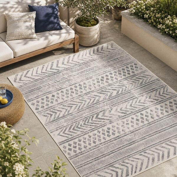 Sivo-krem zunanja preproga NORTHRUGS Biri, 80 x 150 cm