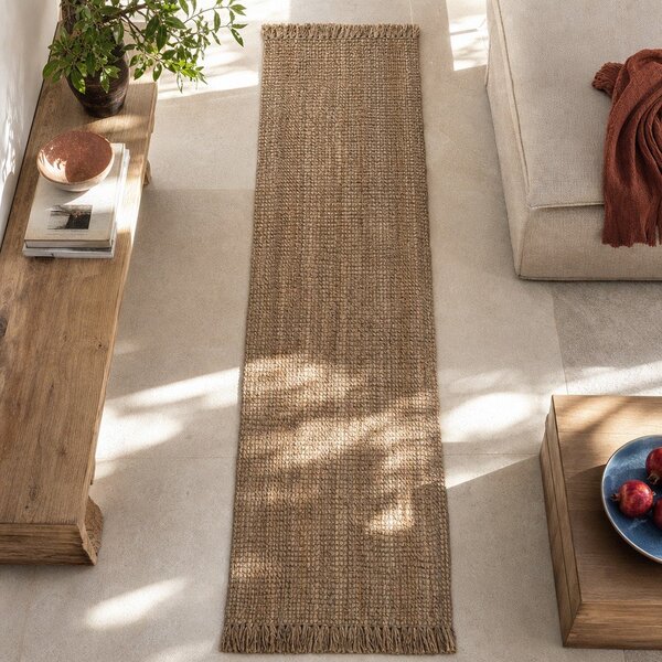 Rjav tekač iz jute Flair Rugs Jute, 60 x 230 cm